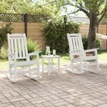 Ensemble de salon de jardin vidaXL 3 pièces blanc HDPE