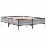 vidaXL Cadre de lit sonoma gris 140x200 cm bois d'ingénierie et métal