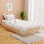 vidaXL Cadre de lit bois massif 90x190 cm simple