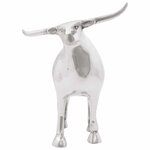vidaXL Sculpture de taureau Argent 20 x 17 x 23 cm Aluminium