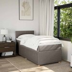 vidaXL Sommier à lattes de lit avec matelas Taupe 90x200 cm Tissu