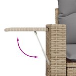 vidaXL Salon de jardin avec coussins 10 Pièces beige résine tressée