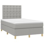vidaXL Sommier à lattes de lit avec matelas Gris clair 120x200cm Tissu