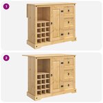 VidaXL Rangement de cuisine Cire de Miel 112 x 70 x 91 5 cm Pin massif