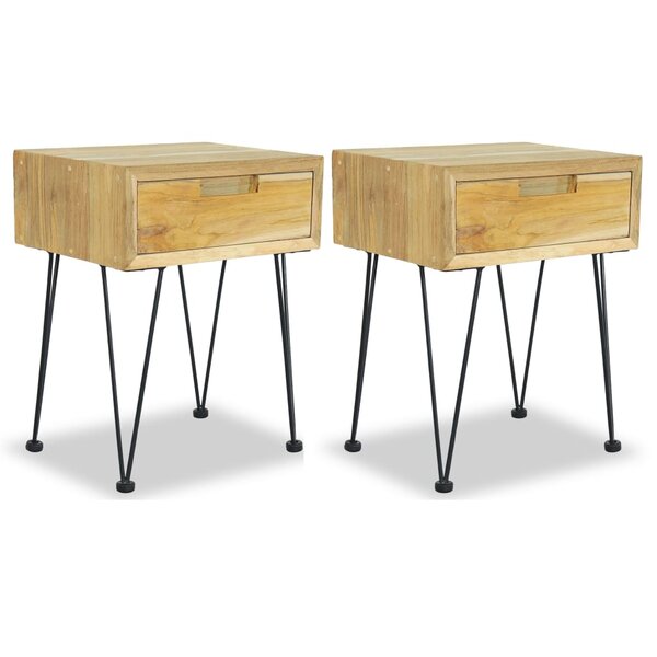 vidaXL Tables de chevet 2 Pièces 40x30x50 cm teck massif