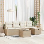 vidaXL Ensemble de canapé de jardin avec coussin 6 Pièces beige et crème