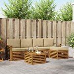 vidaXL Ensemble de canapés d'extérieur 6 pc Naturel et Beige