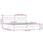vidaXL Cadre de lit en métal sans matelas chêne sonoma 193x203 cm