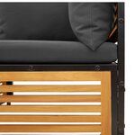 vidaXL Salon de jardin avec coussins 6 Pièces bois d'acacia solide