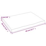 vidaXL Étagère murale 40x30x2 cm bois de chêne massif non traité