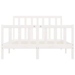 vidaXL Cadre de lit sans matelas blanc 160x200 cm bois massif