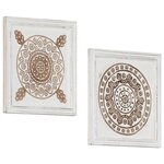vidaXL Décor artistique 2 pc 40 x 40 x 1 5 cm Bois d’ingénierie