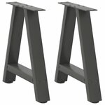 vidaXL Pieds de table basse en forme de A 2 pièces Anthracite 38 x (42-43) cm Acier