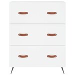 vidaXL Buffet haut Blanc 69 5x34x180 cm Bois d'ingénierie