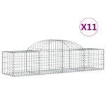 vidaXL Paniers à gabions arqués 11 Pièces 200x50x40/60 cm fer galvanisé