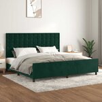 vidaXL Cadre de lit sans matelas vert foncé 200x200 cm velours
