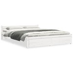 vidaXL Cadre de lit sans matelas blanc bois massif 140x200 cm