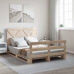 vidaXL Cadre de lit sans matelas avec tête de lit 160x200 cm