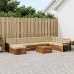 vidaXL Ensemble de canapés d'extérieur 9 pc Naturel et Beige