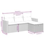 vidaXL Salon de jardin avec coussins 4Pièces mélange beige résine tressée