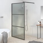vidaXL Paroi de douche 115x195 cm Verre ESG foncé Noir