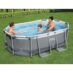 Best Way Ensemble de Piscine Gris 305 x 200 x 84 cm Acier
