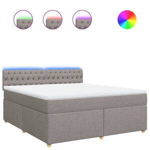 vidaXL Sommier à lattes de lit avec matelas Taupe 180x200 cm Tissu