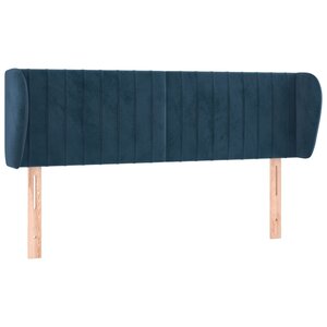 vidaXL Tête de lit avec oreilles Bleu foncé 147x23x78/88 cm Velours