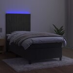vidaXL Sommier à lattes de lit matelas LED Gris foncé 90x200cm Velours