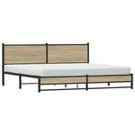 vidaXL Cadre de lit en métal sans matelas chêne sonoma 200x200 cm