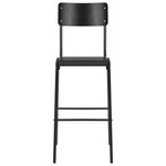 vidaXL Chaises de bar lot de 4 noir contreplaqué solide et acier