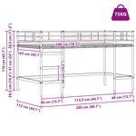 vidaXL Lit mezzanine pour enfants Noir 107 x 200 cm Métал