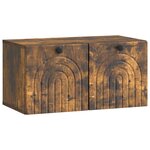 vidaXL Meuble TV mural Chêne fumé 59 5 x 31 x 30 cm Bois d'ingénierie