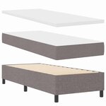 vidaXL Lit à ressorts avec matelas Taupe 90 x 190 cm tissu