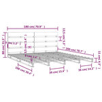 vidaXL Cadre de lit sans matelas blanc 180x200 cm bois massif de pin