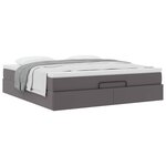 vidaXL Cadre de lit ottoman avec matelas gris 180x200 cm similicuir