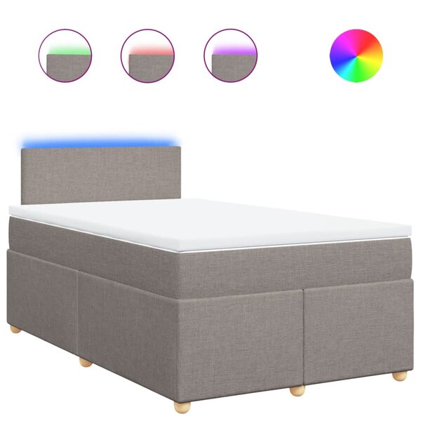 vidaXL Sommier à lattes de lit avec matelas Taupe 120x200 cm Tissu