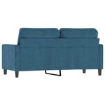 vidaXL Canapé à 2 places Bleu 140 cm Velours
