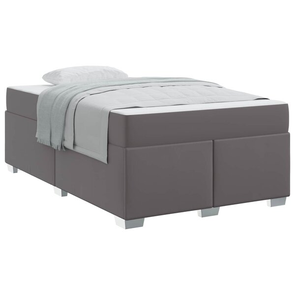 vidaXL Cadre de lit avec matelas Gris 120 x 200 cm tissu