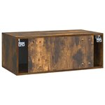 vidaXL Meuble TV mural 78 5 x 41 x 30 cm Chêne fumé Bois d'ingénierie