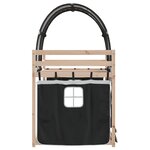 vidaXL Lit superposé avec rideaux blanc/noir 90x190 cm bois pin massif