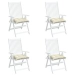 vidaXL Coussins de chaise lot de 4 blanc crème 40x40x7 cm tissu oxford