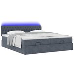 vidaXL Cadre de lit ottoman avec matelas gris foncé 200x200 cm velours