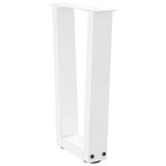 vidaXL Pieds de table basse en forme de V  2 pièces  blanc  38 x (42-43 3) cm  acier
