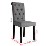vidaXL Chaises à manger lot de 2 gris foncé tissu