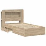 vidaXL Cadre de lit avec rangement Chêne Sonoma 90 x 190 cm