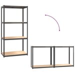 vidaXL Étagère de rangement 4 niveaux Anthracite Acier bois ingénierie
