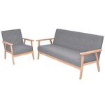 vidaXL Ensemble de canapés 2 Pièces Tissu Gris clair