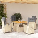 vidaXL Ensemble à manger de jardin avec coussins 5Pièces Beige poly rotin