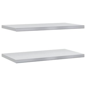 vidaXL Étagères murales 2 Pièces 75x40x3 cm argenté acier inoxydable